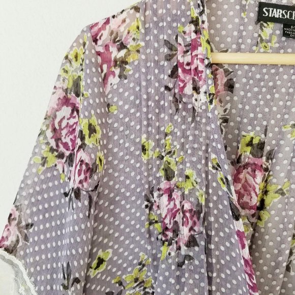 Boho Floral Polka Dot Lace Cardigan - Picture 3 of 10